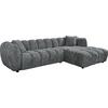 ΚΑΝΑΠΕΣ ΓΩΝΙΑ (ΔΕΞΙΑ) LYKKE HM3326.01R ΓΚΡΙ ΥΦΑΣΜΑ 280x89-165(η γωνία)x70Υεκ