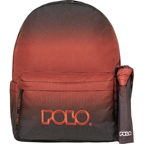 Τσάντα Πλάτης 2+1 θέσεων POLO Original Double Scarf Gradient Μαύρο / Κόκκινο ντεγκραντέ (901262-8414)