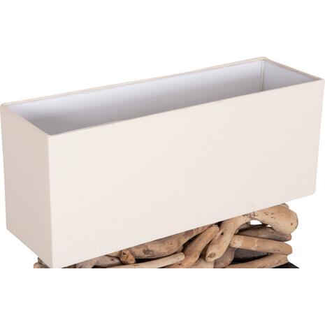 ΕΠΙΤΡΑΠΕΖΙΟ ΟΡΘΟΓΩΝΙΟ ΦΩΤΙΣΤΙΚΟ TWIGGY HM4432 DRIFTWOOD & ΛΕΥΚΟ ΚΑΠΕΛΟ 50x16,5x38Υεκ.