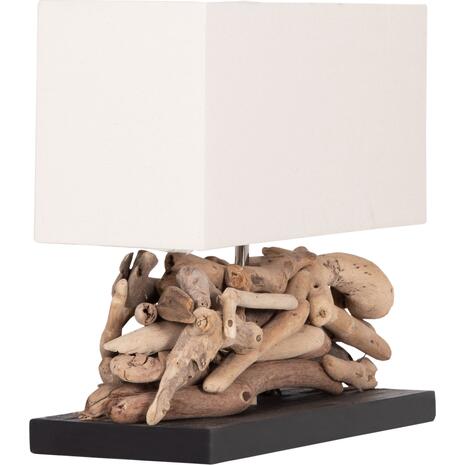 ΕΠΙΤΡΑΠΕΖΙΟ ΟΡΘΟΓΩΝΙΟ ΦΩΤΙΣΤΙΚΟ TWIGGY HM4432 DRIFTWOOD & ΛΕΥΚΟ ΚΑΠΕΛΟ 50x16,5x38Υεκ.