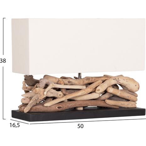 ΕΠΙΤΡΑΠΕΖΙΟ ΟΡΘΟΓΩΝΙΟ ΦΩΤΙΣΤΙΚΟ TWIGGY HM4432 DRIFTWOOD & ΛΕΥΚΟ ΚΑΠΕΛΟ 50x16,5x38Υεκ.