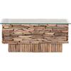 ΤΡΑΠΕΖΙ ΣΑΛΟΝΙΟΥ ΟΡΘΟΓΩΝΙΟ SPARROW HM18366 DRIFTWOOD--ΓΥΑΛΙ 105x45x47Υεκ.