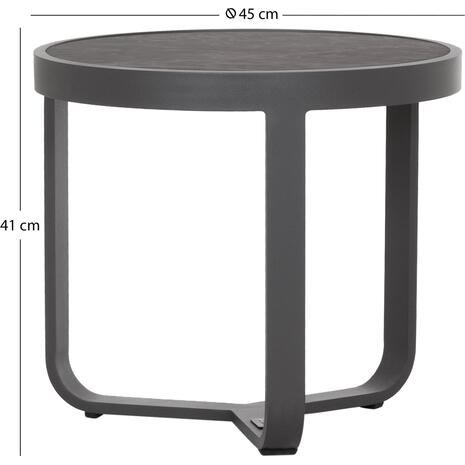 ΤΡΑΠΕΖΑΚΙ ΑΛΟΥΜΙΝΙΟΥ DEVIOUS SM6440.01 ΑΝΘΡΑΚΙ--ΓΚΡΙ SINTERED STONE TOP Φ45x41Υεκ.