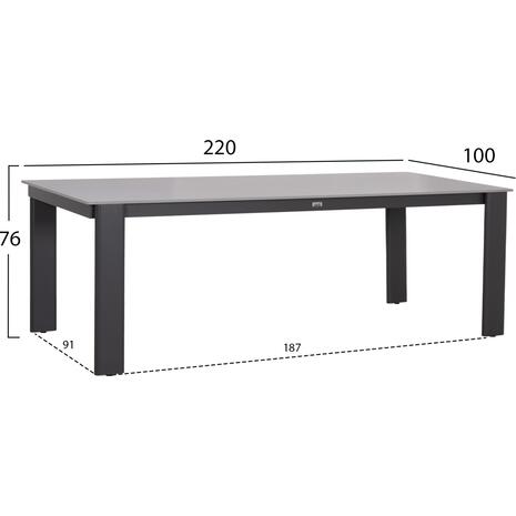 ΤΡΑΠΕΖΙ ΤΡΑΠΕΖΑΡΙΑΣ PUNDER HM6483.01 ΓΚΡΙ ΑΛΟΥΜΙΝΙΟ--SINTERED STONE TOP 220x100x76Υεκ