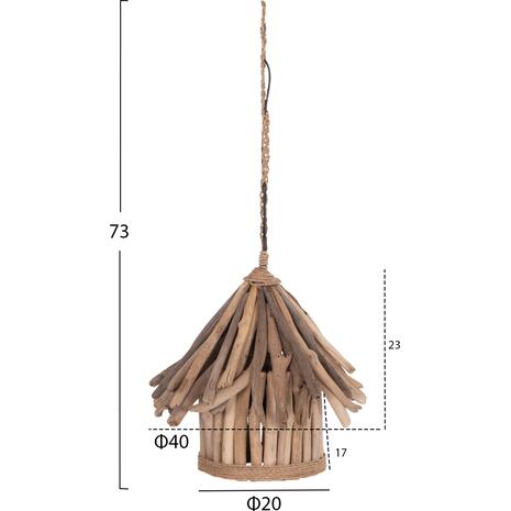 ΦΩΤΙΣΤΙΚΟ ΟΡΟΦΗΣ ΚΡΕΜΑΣΤΟ TREIT HM4874 DRIFTWOOD ΣΕ ΦΥΣΙΚΟ Φ40x73Υεκ [1xΕ27]