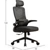 ΚΑΡΕΚΛΑ ΓΡΑΦΕΙΟΥ KESI HM1222.01 ΜΑΥΡO MESH & PP 52x50x122Υεκ.