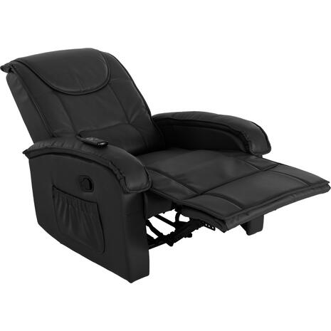 ΠΟΛΥΘΡΟΝΑ RELAX ΜΕ ΜΗΧΑΝΙΣΜΟ MASSAGE ROCCA HM0026.01 PU ΜΑΥΡΟ 88x90x80 εκ.