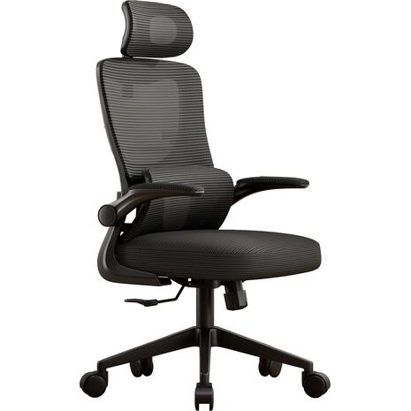ΚΑΡΕΚΛΑ ΓΡΑΦΕΙΟΥ KESI HM1222.01 ΜΑΥΡO MESH & PP 52x50x122Υεκ.