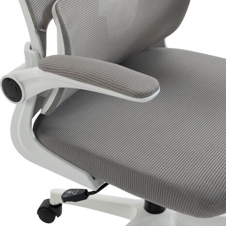ΚΑΡΕΚΛΑ ΓΡΑΦΕΙΟΥ KESI HM1222.02 ΑΝΟΙΧΤΟ ΓΚΡΙ MESH--ΛΕΥΚΟ PP 52x50x122Υεκ.