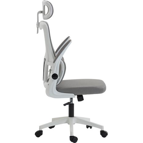 ΚΑΡΕΚΛΑ ΓΡΑΦΕΙΟΥ KESI HM1222.02 ΑΝΟΙΧΤΟ ΓΚΡΙ MESH--ΛΕΥΚΟ PP 52x50x122Υεκ.