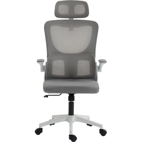 ΚΑΡΕΚΛΑ ΓΡΑΦΕΙΟΥ KESI HM1222.02 ΑΝΟΙΧΤΟ ΓΚΡΙ MESH--ΛΕΥΚΟ PP 52x50x122Υεκ.