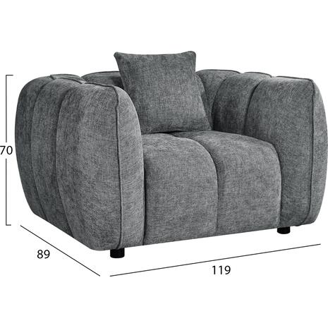 ΠΟΛΥΘΡΟΝΑ LYKKE HM3325.01 ΓΚΡΙ ΥΦΑΣΜΑ 119x89x70Υεκ