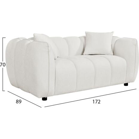ΚΑΝΑΠΕΣ 2-ΘΕΣΙΟΣ LYKKE HM3324.02 ΕΚΡΟΥ ΥΦΑΣΜΑ 172x89x70Υεκ.