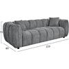 ΚΑΝΑΠΕΣ 3-ΘΕΣΙΟΣ LYKKE HM3323.01 ΓΚΡΙ ΥΦΑΣΜΑ 229x89x70Υεκ