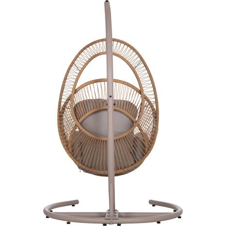 ΚΡΕΜΑΣΤΗ ΦΩΛΙΑ RULER HM6083.02 ΚΑΠΟΥΤΣΙΝΟ ΜΕΤΑΛ.-ΦΥΣΙΚΟ P.E.RATTAN-ΓΚΡΙ ΜΑΞΙΛΑΡΙ 120x110x190Υ