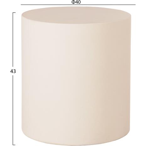 ΤΡΑΠΕΖΙ ΒΟΗΘΗΤΙΚΟ FIBER CEMENT ΣΤΡΟΓΓΥΛΟ KYOKO HM6592.02 ΜΠΕΖ Φ40x43Υεκ.
