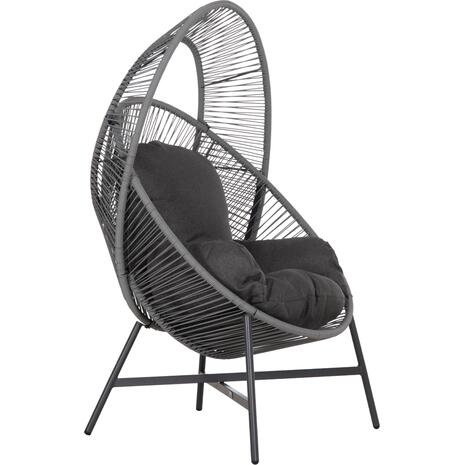 ΠΟΛΥΘΡΟΝΑ-ΦΩΛΙΑ RULER HM6506.01 ΓΚΡΙ ΜΕΤΑΛΛΟ-P.E.RATTAN-ΜΑΞΙΛΑΡΙΑ 90x85x154Υεκ