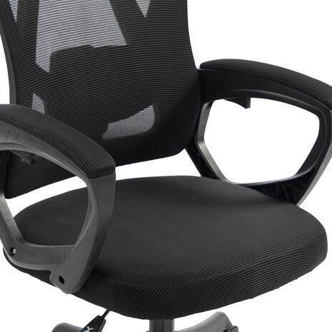 ΚΑΡΕΚΛΑ ΓΡΑΦΕΙΟΥ FRANTIC HM1224.01 ΜΑΥΡO MESH & ΠΟΛΥΠΡΟΠΥΛΕΝΙΟ 60x60x134Υεκ