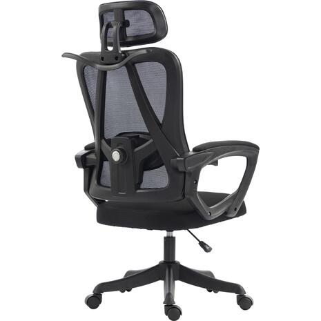 ΚΑΡΕΚΛΑ ΓΡΑΦΕΙΟΥ FRANTIC HM1224.01 ΜΑΥΡO MESH & ΠΟΛΥΠΡΟΠΥΛΕΝΙΟ 60x60x134Υεκ