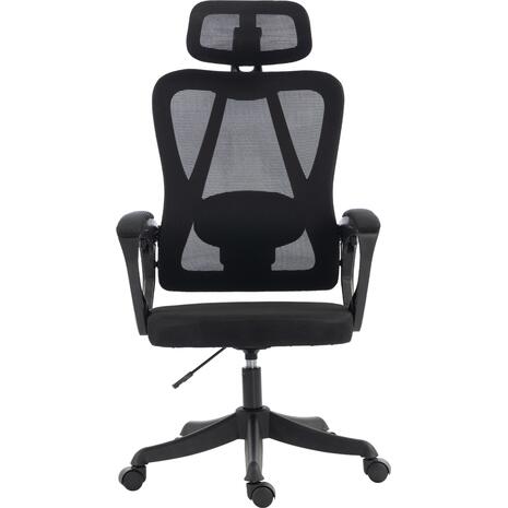 ΚΑΡΕΚΛΑ ΓΡΑΦΕΙΟΥ FRANTIC HM1224.01 ΜΑΥΡO MESH & ΠΟΛΥΠΡΟΠΥΛΕΝΙΟ 60x60x134Υεκ