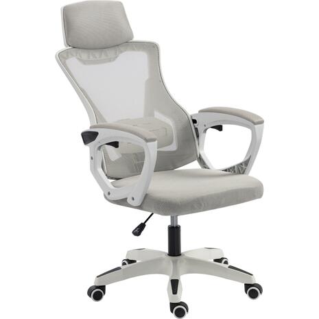 ΚΑΡΕΚΛΑ ΓΡΑΦΕΙΟΥ SALAS HM1223.02 P.P. ΛΕΥΚΟ-ΓΚΡΙ MESH ΥΦΑΣΜΑ 57x71x110-120Υεκ