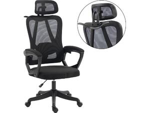 ΚΑΡΕΚΛΑ ΓΡΑΦΕΙΟΥ FRANTIC HM1224.01 ΜΑΥΡO MESH & ΠΟΛΥΠΡΟΠΥΛΕΝΙΟ 60x66x130Υεκ