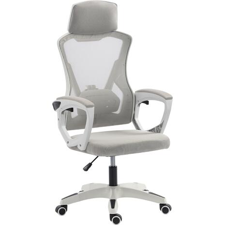 ΚΑΡΕΚΛΑ ΓΡΑΦΕΙΟΥ SALAS HM1223.02 P.P. ΛΕΥΚΟ-ΓΚΡΙ MESH ΥΦΑΣΜΑ 57x71x110-120Υεκ