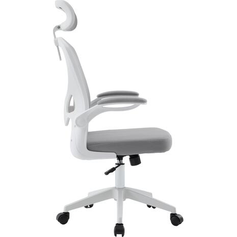 ΚΑΡΕΚΛΑ ΓΡΑΦΕΙΟΥ FLOATER HM1230.02 ΛΕΥΚΟ PP--ΑΝΟΙΧΤΟ ΓΚΡΙ MESH 62x62x106-116Υεκ