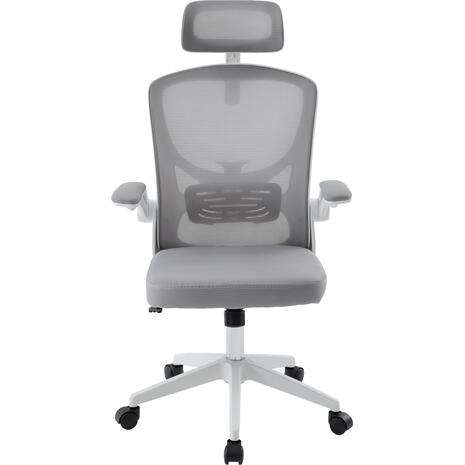 ΚΑΡΕΚΛΑ ΓΡΑΦΕΙΟΥ FLOATER HM1230.02 ΛΕΥΚΟ PP--ΑΝΟΙΧΤΟ ΓΚΡΙ MESH 62x62x106-116Υεκ