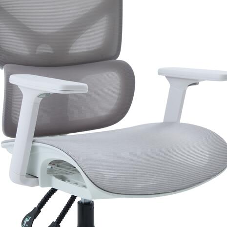 ΚΑΡΕΚΛΑ ΓΡΑΦΕΙΟΥ APEX HM1227.02 ΛΕΥΚΟ PP--ΑΝΟΙΧΤΟ ΓΚΡΙ MESH 68x68x120-130Υεκ