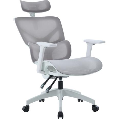 ΚΑΡΕΚΛΑ ΓΡΑΦΕΙΟΥ APEX HM1227.02 ΛΕΥΚΟ PP--ΑΝΟΙΧΤΟ ΓΚΡΙ MESH 68x68x120-130Υεκ