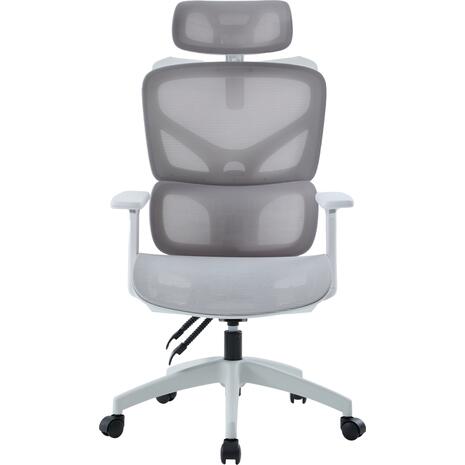 ΚΑΡΕΚΛΑ ΓΡΑΦΕΙΟΥ APEX HM1227.02 ΛΕΥΚΟ PP--ΑΝΟΙΧΤΟ ΓΚΡΙ MESH 68x68x120-130Υεκ