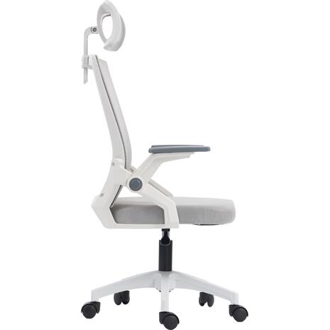 ΚΑΡΕΚΛΑ ΓΡΑΦΕΙΟΥ MATRON HM1226.02 ΛΕΥΚΟ PP--ΑΝΟΙΧΤΟ ΓΚΡΙ MESH 47x47x128Υεκ