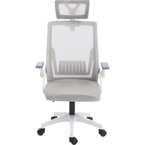 ΚΑΡΕΚΛΑ ΓΡΑΦΕΙΟΥ MATRON HM1226.02 ΛΕΥΚΟ PP--ΑΝΟΙΧΤΟ ΓΚΡΙ MESH 47x47x128Υεκ