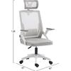ΚΑΡΕΚΛΑ ΓΡΑΦΕΙΟΥ MATRON HM1226.02 ΛΕΥΚΟ PP--ΑΝΟΙΧΤΟ ΓΚΡΙ MESH 47x47x128Υεκ