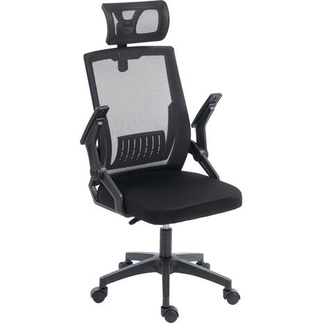 ΚΑΡΕΚΛΑ ΓΡΑΦΕΙΟΥ MATRON HM1226.01 ΜΑΥΡO PP & MESH ΥΦΑΣΜΑ 47x47x128Υεκ