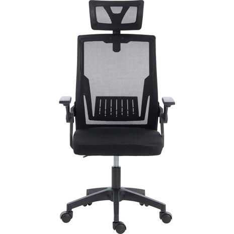 ΚΑΡΕΚΛΑ ΓΡΑΦΕΙΟΥ MATRON HM1226.01 ΜΑΥΡO PP & MESH ΥΦΑΣΜΑ 47x47x128Υεκ
