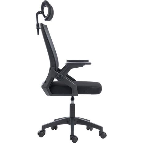 ΚΑΡΕΚΛΑ ΓΡΑΦΕΙΟΥ MATRON HM1226.01 ΜΑΥΡO PP & MESH ΥΦΑΣΜΑ 47x47x128Υεκ