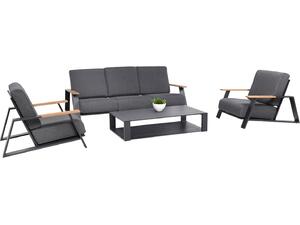 ΣΕΤ ΣΑΛΟΝΙ 4ΤΜΧ LAITH HM6551.01 ΑΛΟΥΜΙΝΙΟ & ΜΑΞΙΛΑΡΙΑ ΓΚΡΙ