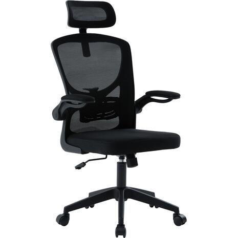 ΚΑΡΕΚΛΑ ΓΡΑΦΕΙΟΥ FLOATER HM1230.01 ΜΑΥΡO MESH & PP 62x62x106-116Υεκ