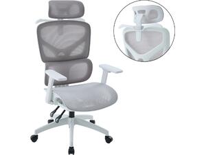 ΚΑΡΕΚΛΑ ΓΡΑΦΕΙΟΥ APEX HM1227.02 ΛΕΥΚΟ PP--ΑΝΟΙΧΤΟ ΓΚΡΙ MESH 70x66x113-130Υεκ