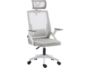 ΚΑΡΕΚΛΑ ΓΡΑΦΕΙΟΥ MATRON HM1226.02 ΛΕΥΚΟ PP--ΑΝΟΙΧΤΟ ΓΚΡΙ MESH 59x55x115Υεκ