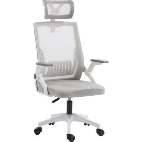 ΚΑΡΕΚΛΑ ΓΡΑΦΕΙΟΥ MATRON HM1226.02 ΛΕΥΚΟ PP--ΑΝΟΙΧΤΟ ΓΚΡΙ MESH 47x47x128Υεκ