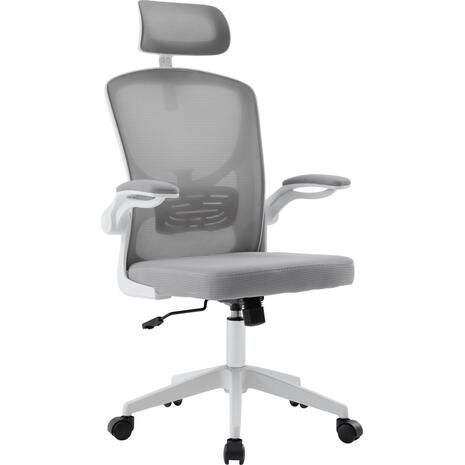 ΚΑΡΕΚΛΑ ΓΡΑΦΕΙΟΥ FLOATER HM1230.02 ΛΕΥΚΟ PP--ΑΝΟΙΧΤΟ ΓΚΡΙ MESH 62x62x106-116Υεκ