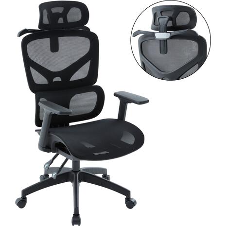 ΚΑΡΕΚΛΑ ΓΡΑΦΕΙΟΥ APEX HM1227.01 ΜΑΥΡO MESH & PP 68x68x120-130Υεκ