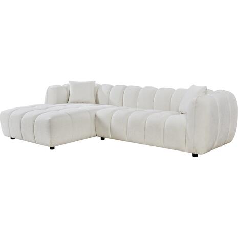 ΚΑΝΑΠΕΣ ΓΩΝΙΑ (ΑΡΙΣΤΕΡΗ) LYKKE HM3326.02L ΕΚΡΟΥ ΥΦΑΣΜΑ 280x89-165(η γωνία)x70Υεκ