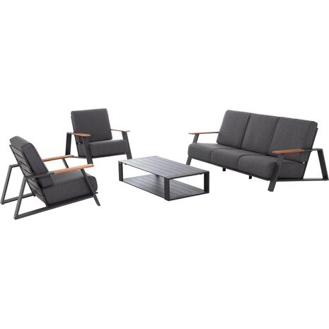 ΣΕΤ ΣΑΛΟΝΙ 4ΤΜΧ LAITH HM6551.01 ΑΛΟΥΜΙΝΙΟ & ΜΑΞΙΛΑΡΙΑ ΓΚΡΙ