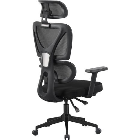 ΚΑΡΕΚΛΑ ΓΡΑΦΕΙΟΥ NOVAR HM1218.01 ΜΑΥΡO MESH--ΒΑΣΗ PP 51x49x121-129Υεκ