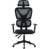 ΚΑΡΕΚΛΑ ΓΡΑΦΕΙΟΥ NOVAR HM1218.01 ΜΑΥΡO MESH--ΒΑΣΗ PP 51x49x121-129Υεκ