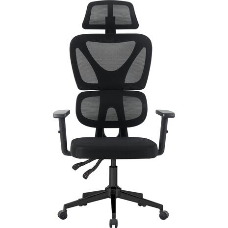 ΚΑΡΕΚΛΑ ΓΡΑΦΕΙΟΥ NOVAR HM1218.01 ΜΑΥΡO MESH--ΒΑΣΗ PP 51x49x121-129Υεκ